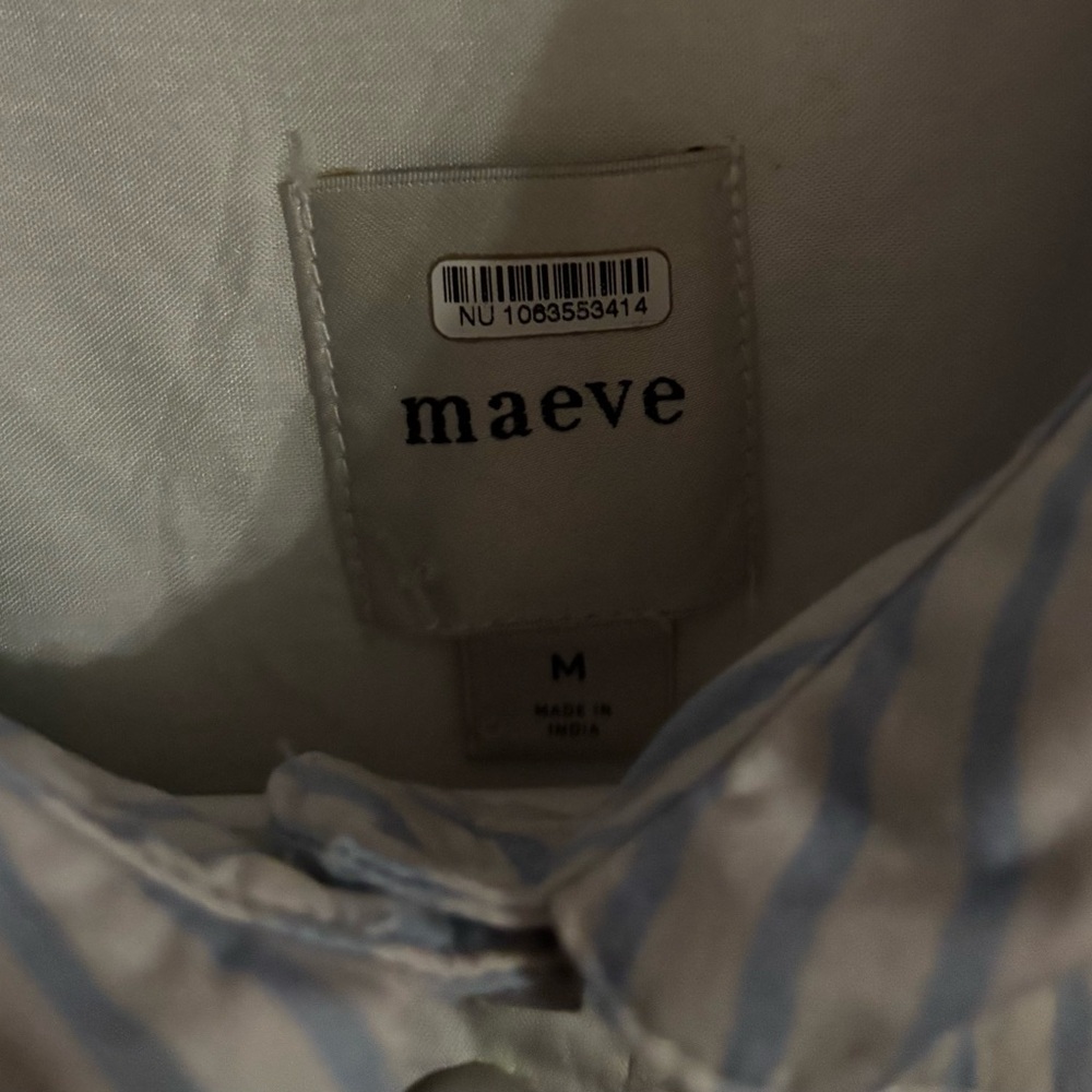 Anthropologie Maeve button up collared dress mixed patterns size M - Picture 5 of 5